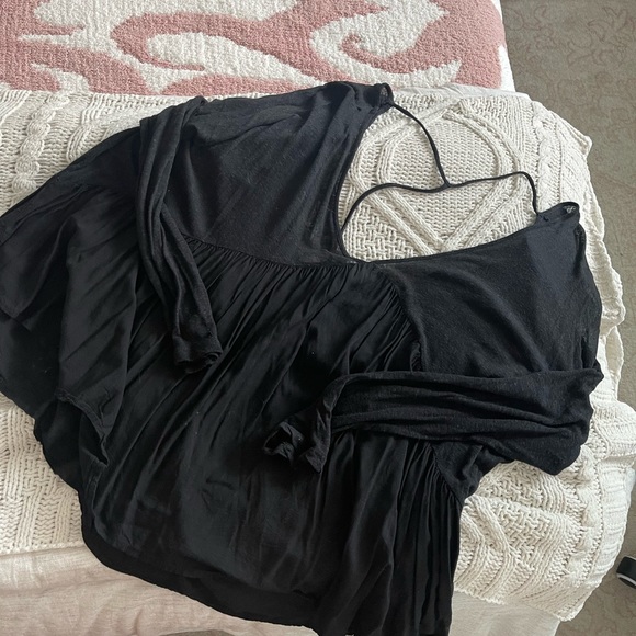 UO Kimchi Blue Open Back Black Top - Picture 3 of 5